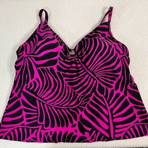 Swim Top Women Size 16 Adjustable V-Neck Tankini Swimwear Tag Removed Vibrant